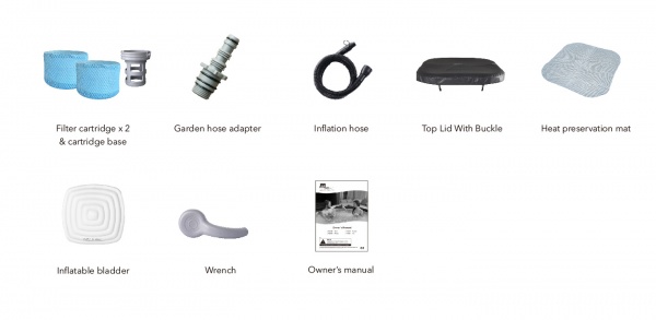 СПА-бассейн 185х185х65см "Vito" 930л, квадратный, аэромассаж